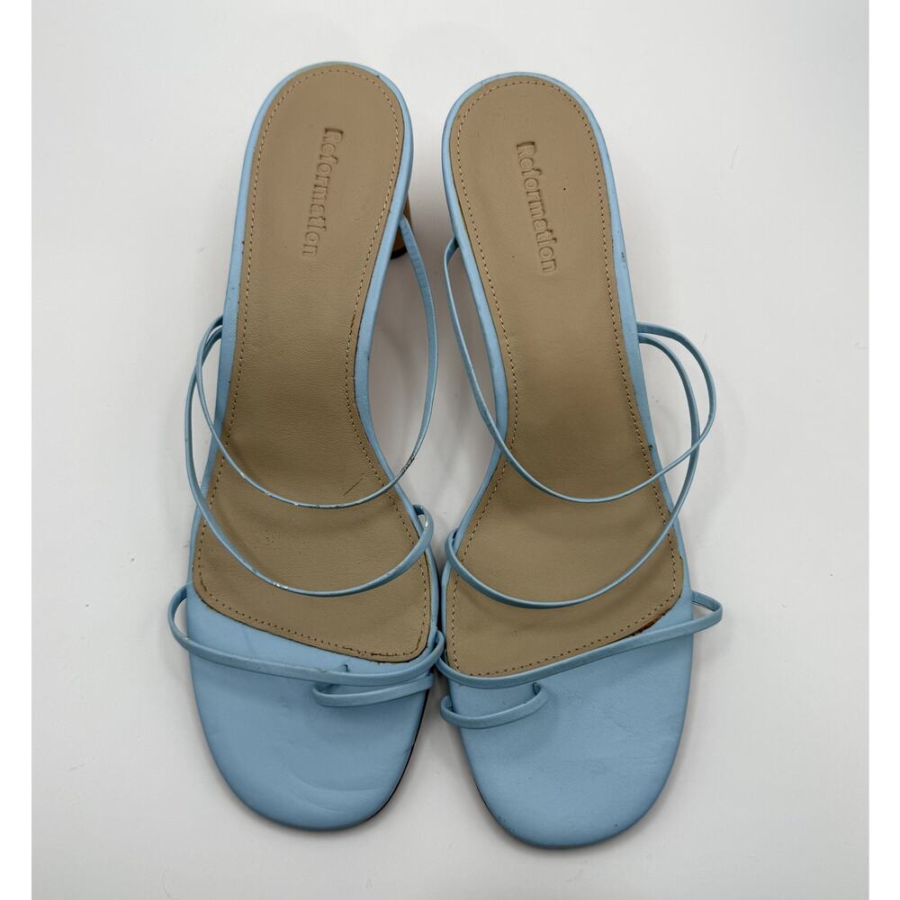 Reformation Rachel Heeled women powder blue strappy Sandals 8.5 - Picture 2 of 8